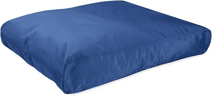 K9 Ballistics Tough Rectangle Pillow Large Dog Bed - Removable Cover, Washable, Durable & Water Resistant Dog Bed Made for Large Dogs 40"x34" Blue Quartz-Mewly Pet