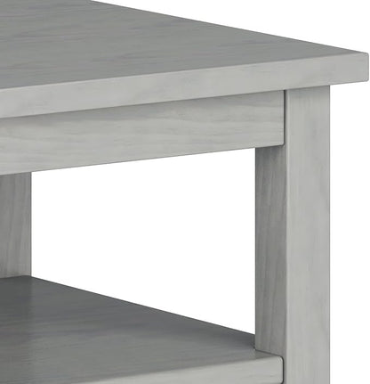 SIMPLIHOME Warm Shaker SOLID WOOD 20 Inch Wide Rectangle Transitional End Side Table in Fog Grey, For the Living Room and Bedroom