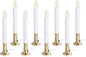 8-Pack Dusk to Dawn Electric Christmas Window Candle Lights with Shatterproof Plastic LED Bulbs, Plug-in Corded Window Candle Lamps, Auto On/Off Light Sensor, 8 Suction Cups Included, Warm White