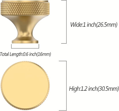 Asidrama 10 Pack Champagne Bronze Kitchen Cabinet Knobs Knurled Dresser Knobs Drawer Knob Cabinet Hardware Aluminum Knob for Dresser Drawers