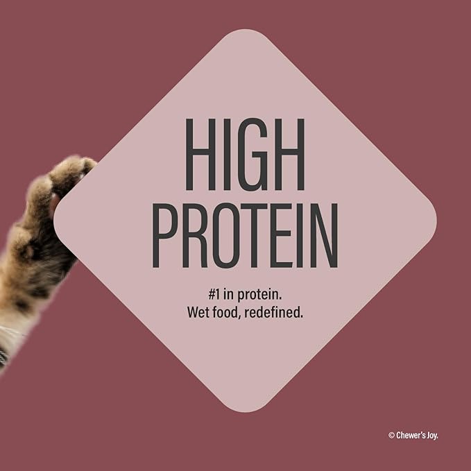 Chewer's Joy Wet Cat Food Variety Pack – 3 Flavors: Tuna & Salmon, Tuna & Chicken, Tuna & Turkey – Natural Pâté – High Protein – Grain Free – Complete & Balanced Nutrition – 24 Cans (3 oz)-Mewly Pet