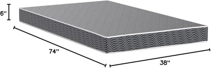 AC Pacific 6-Inch Water-Resistant High-Density Foam Mattress Made in USA with Stylish Diamond-Quilted Breathable Fabric, Distributes Weight Evenly, Twin Deluxe, Navy Blue