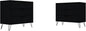 Manhattan Comfort Rockefeller 3 Drawer Dresser for Bedroom Storage, Closet, Living Room, Entryway, TV Stand for Screens up to 32 Inches, Anti-Tip Kit Included, Set of 2, Black