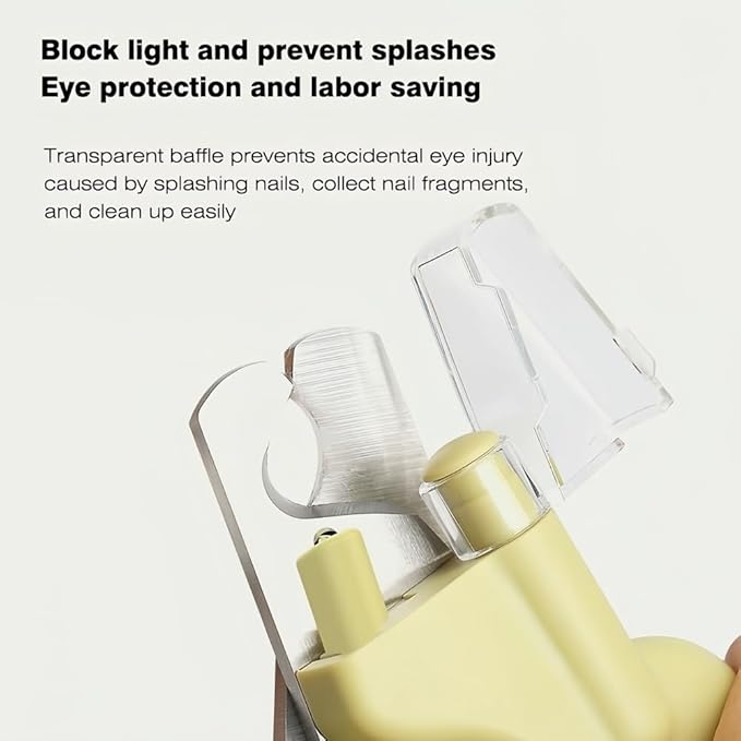 LED Pet Nail Clippers,Upgrade Cat Nail Clipper with Light,Cat Claw Trimmer Nail Clippers for Dogs,Trim Your Pets Nails Easy and Pain-Free Grooming Tool for Small Animals (Yellow)-Mewly Pet