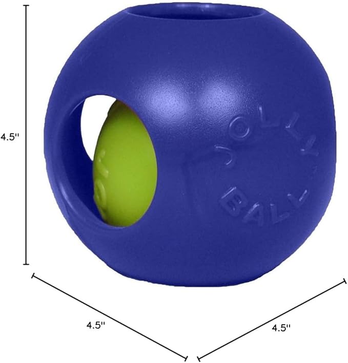 Jolly Pets Teaser Ball Dog Toy, Small/4.5 Inches, Blue-Mewly Pet