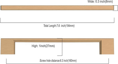 Asidrama 10 Pack 6.3 Inch(160mm) Champagne Bronze Kitchen Cabinet Handles, Cabinet Pulls Kitchen Cabinet Hardware for Cupboard Drawer Pulls