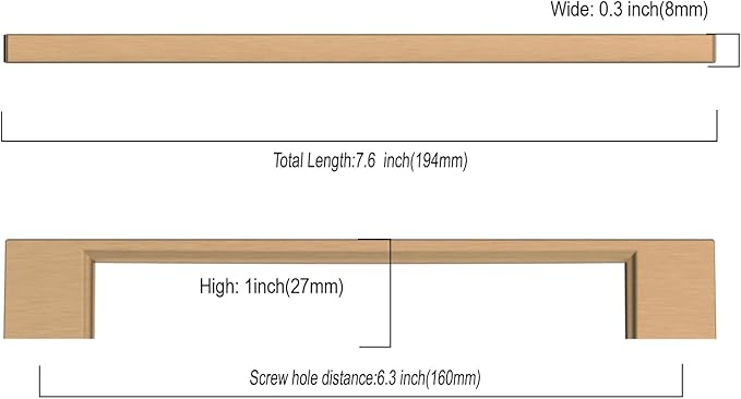 Asidrama 6 Pack 6.3 Inch(160mm) Champagne Bronze Kitchen Cabinet Handles, Cabinet Pulls Kitchen Cabinet Hardware for Cupboard Drawer Handles Dresser Pulls