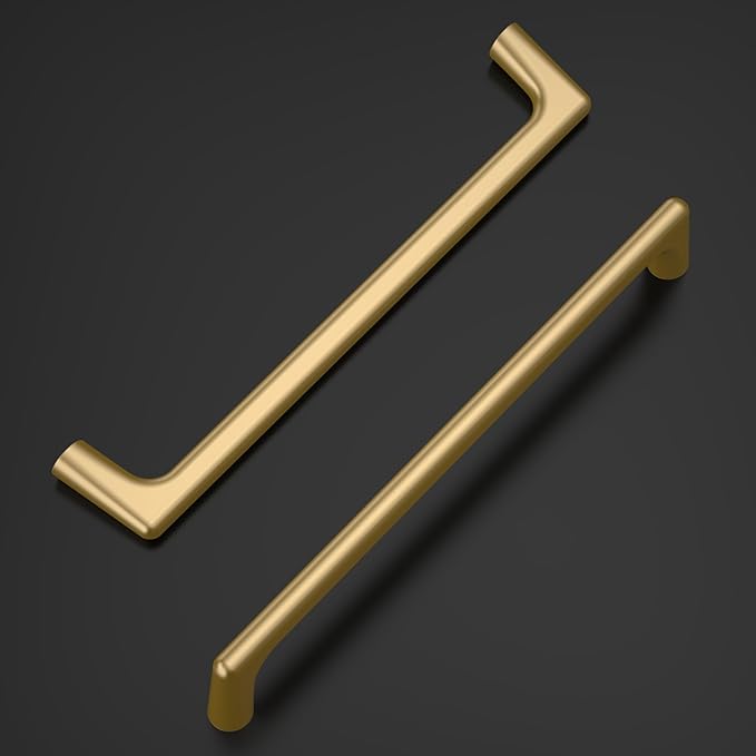 Amerdeco 10 Pack Champagne Bronze Cabinet Pulls 6.3 Inch(160MM) Hole Centers Kitchen Cabinet Handles Hardware Kitchen Handles for Cabinets Cupboard Handles Drawer Pulls ZH0041