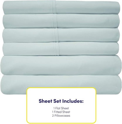 Twin Size Bed Sheets - 4 Piece 1500 Supreme Collection Fine Brushed Microfiber Deep Pocket Twin Sheet Set Bedding - 1 EXTRA PILLOW CASES, GREAT VALUE, Twin, Porclain Blue