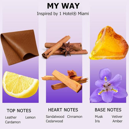 AROMELY My Way Essential Diffuser Oil Blend - Inspired by 1 Hotel® - Luxurious Fragrance with Notes of Leather, Cardamon, Lemon, Cedarwood, Iris and Amber. (150ml (5 Fl Oz), My Way)