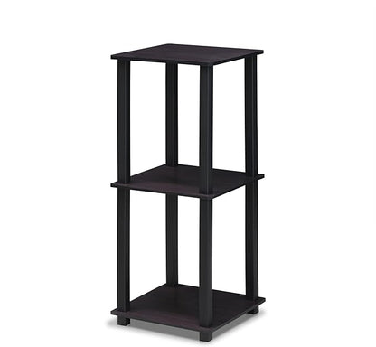 Furinno SIMPLISTIC Side Table Set of 2, 2-Tier End Table, Nightstand, Night Stand, Bedside Table, Easy Assembly, for Living Room, Bedroom, Dark Walnut