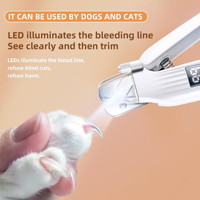 Pet Nail Grinder for Dogs and Cats - 2in1 Dog&Cat Nail Trimmers Super Quiet and Low Vibration Electric Dog Nail Grinder- LED Display Dog Nail Clippers for Large Medium Small Dogs Cats Dog Nail File-Mewly Pet