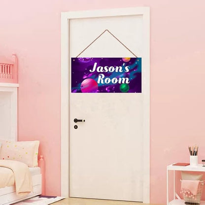 Personalized Stars Sign Customized Galaxy Signs Wall Art Decoration Exquisite Decorative Signs for Girls Bedroom Door Decor For Kids Room Outer Space Themed Nursery Decor For Boys Room