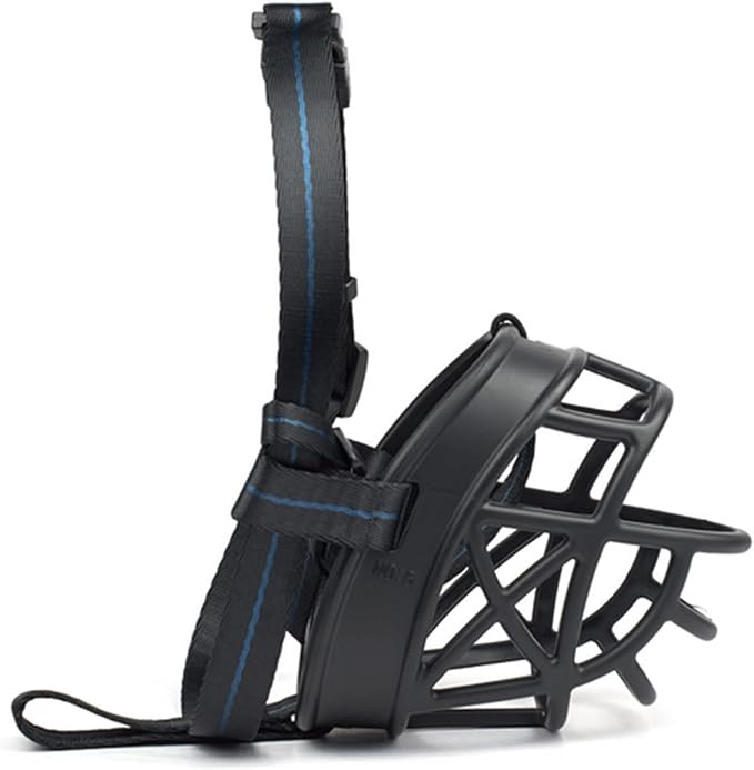 Dog Muzzle Breathable Basket Muzzles for Large and X-Large Dogs, Stop Biting, Barking and Chewing, Best for Aggressive Dogs Black Brown (Black Rubber, L)-Mewly Pet