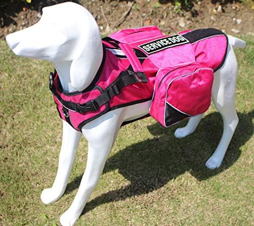 Serijoars Dog Vest Harnesses with Saddlebag Backpack for Camping & Travel - Reflective Hound Hiking Backpack Saddle Bag - Lightweight Vest Harness for Medium & Large Dogs (Hot Pink, S)-Mewly Pet