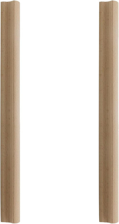 2Pcs Unfinished Beech Wood Solid Furniture Pulls,Unpainted Paintable Wooden Cupboard Closet Drawer Handle Pull,Length 11.81",Hole Dis.8.82"