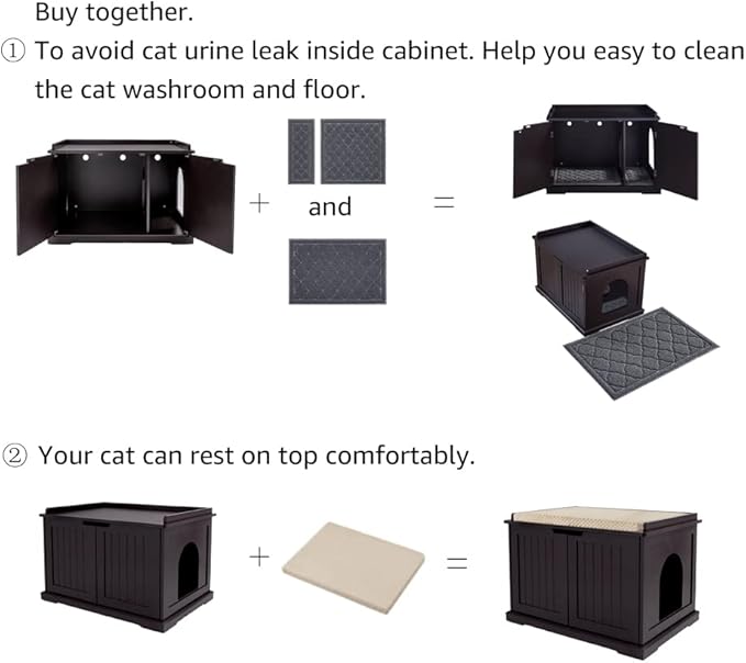unipaws Cat Litter Box Enclosure Furniture, Cat Washroom, Hidden Litter Box Cover, Cabinet for Large Cat, Dog Proof Cat Litter Boxes, Hideaway Litter Box, Cat House-Mewly Pet