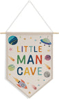 Nursery Decor Boys Room Decor Little Man Cave Sign for Boys Canvas Hanging Pennant Flag Banner Wall Sign Decor Gift for Nursery Bedroom Playroom Game Room Front Door