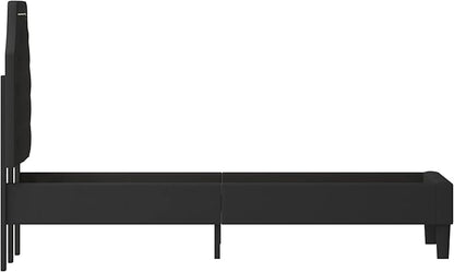 Flash Furniture Brighton Queen Size Tufted Upholstered Platform Bed in Black Fabric