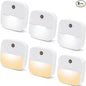 6 Pack Night Light Plug in, LED Nightlights Smart Dusk to Dawn Sensor, Plug into Wall Nightlights Suitable for Bedroom, Bathroom, Hallway, Kitchen, Stairs, Kids Room, 3pcs Warm White & 3pcs White