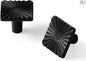 2 Pack Black Cabinet Knobs Square Drawer Pulls Bathroom Dresser Handles Hardware Zinc Alloy