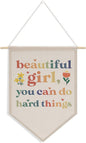 Nursery Decor Cute Girl Bedroom Decor, Colorful Wall Art, Motivational Bedroom Playroom Wall Art Decorations, Boho Twin Room Sign, Siblings Room Hanging Pennant Flag Banner Beautful Girl