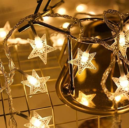 Comtelek 8 Corner Bed Canopy with 100 LED Star String Lights Battery Operated, Bed Netting Unique Style 4 Door Square Canopy Bed Curtains Canopy - Suggested for Twin Full Queen King Bed