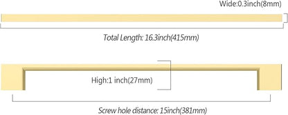 Asidrama 6 Pack 15 Inch(381mm) Brushed Gold Kitchen Cabinet Handles, Cabinet Pulls Kitchen Cabinet Hardware for Cupboard Drawer Pulls