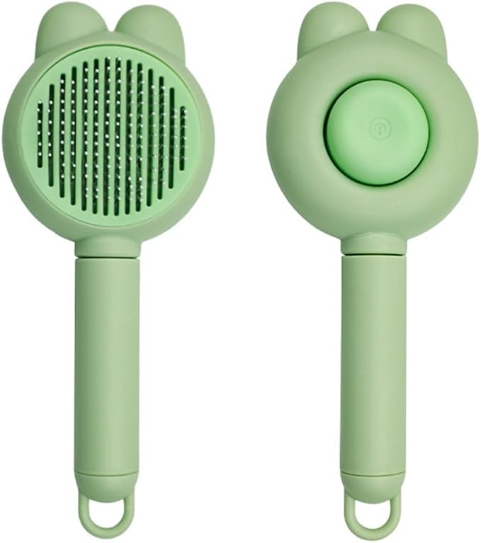 Cat Brush for Short or Long Haired Cats Dogs Rabbits, Cute Dog Brush with Release Button for Massage and Removes Loose Fur-Mewly Pet