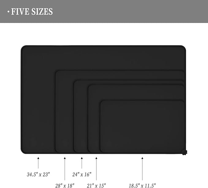 Waterproof Pet Feeding Mat with High Raised Edges, Heavier and Thicker Placemats for Cat Dog Water Bowl with BPA Free, Dogs Cats Food Mats for Messy Drinkers to Prevent Spill and Protect Floors-Mewly Pet