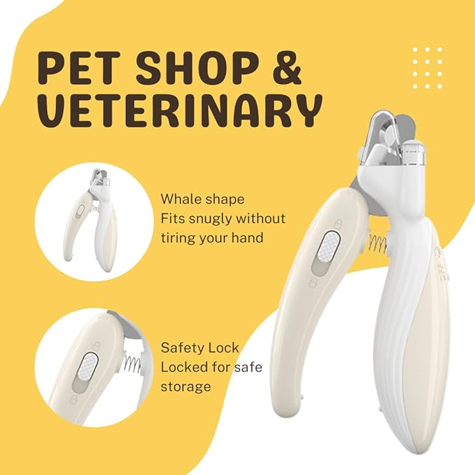 Cat Nail Clippers, Whale Shape Precision Trimming Tool, Ergonomic Non-Slip Handle, Safety Guard, Compact & Easy to Clean (Coffee)-Mewly Pet