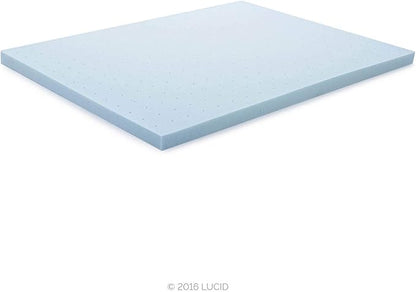 LUCID 3-inch Ventilated Gel Memory Foam Mattress Topper - Queen