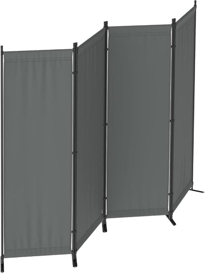Morngardo Room Divider, Folding Privacy Screens, 4 Panel Room Partitions, 88" Foldable Wall Dividers, Portable Separating for Home Office Bedroom Dorm Decor (Grey)