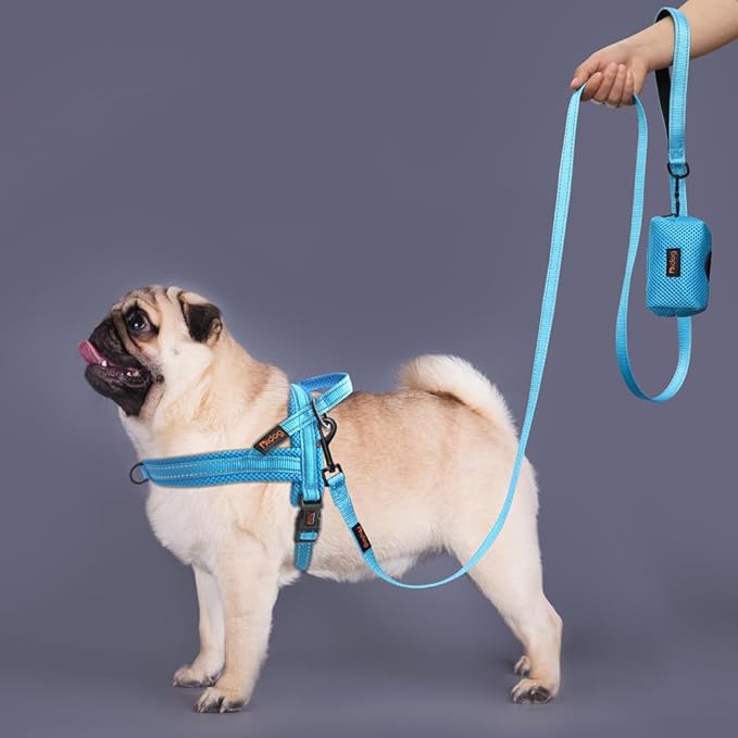 Didog No Pull Dog Harness with Soft Mesh Padded,Reflective & Quick Fit Light Weight Dog Strap Vest Harness,Easy for Walking Training (L:Chest 26-32", Mesh-Blue)-Mewly Pet