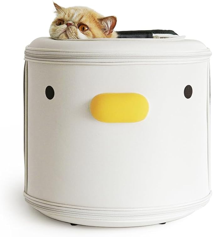 PURROOM Cat Carrier Backpack, Pet Backpacks for Carrying Small Dogs, Cute Design. Upper Cover & Side Ventilation Soft Mesh & Safety Straps. Used for Travel, Hiking, Car, Go to Vet, Outdoor.-Mewly Pet