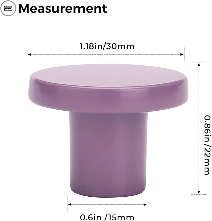 Ravinte 15 Pack Cabinet Knobs Purple Kitchen Cabinet Knobs Round Dresser Drawer Pulls Closet Door Pulls 1-1/5 Inch