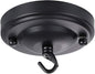Upgraded Version 4.1Inch Light Canopy Kit Black, Chandelier Hook with Mounting Hardware, Iron Ceiling Canopy Kit for Pendant Light, Ceiling Hooks Cover Plate, Easy to Install, Varied Sizes