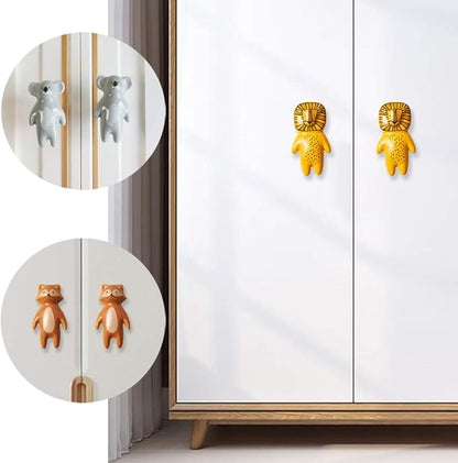 5Pcs Cute Animal Knobs Kids Handles Ceramic Knobs Children's Room Door Nursery Cupboard knobs Lovely Cabinet pulls Drawer knob for Kids, with Screws