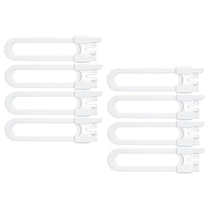 Vmaisi 8 Pack Baby Sliding Cabinet Locks - Adjustable U Shaped Child Safety Locks,Childproof Latches for Kitchen Bathroom Storage Cupboards Doors, Handles and Knobs White