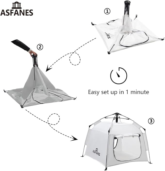 Outdoor Waterproof Pet Automatic Camping Tent, Pop up Cave Bed for Indoor Cats and Small Dogs, Portable Cat House Dog House, White.-Mewly Pet