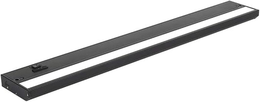 LED Under Cabinet Lighting Hardwired - 3CCT 24 Inch Black Finish - Undercabinet Lights for Kitchen - Linkable Undercounter Dimmable Plug in Light or Hard Wired - Under Counter Fixture Direct Wire