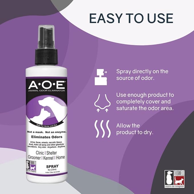 Odorcide Animal Odor Eliminator Spray – Ready to Use Pet Odor Eliminator for Strong Odor – Secretions, Spray, Feces & Urine Odor Eliminator – Safe, Non-Enzymatic Dog & Cat Odor Eliminator (8 oz)-Mewly Pet