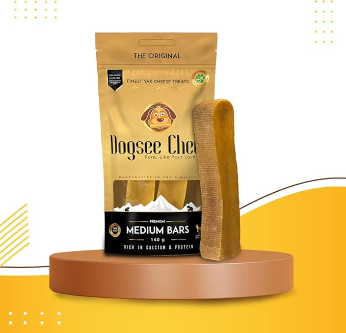 Dogsee Original Himalayan Yak Chews for Dogs (Medium - 2 Bars) | 100% Natural | Dog Treats Healthy | No Grain, No Gluten | for Teeth Cleaning-Mewly Pet