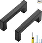Ravinte 25 Pack Black Cabinet Pulls 3 Inch Square Kitchen Cabinet Handles Matte Black Kitchen Hardware for Drawer Pulls Drawer Handles Come with Screwdriver