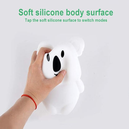 Large Koala Night Lights Kid Bedside Bedroom Light, Nursery Moon lamp, Portable Color Changing Care Lamps - Break Resistant, Eye Caring, Adjustable Brightness & Color and Time Setting - Large