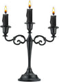 3 Metal Candelabra – Candlesticks Holder for Formal Events, Wedding, Church, Holiday Décor, Halloween – Taper Candle Holder Stand Centerpiece Elegant Decoration Piece for Table,Pure Black
