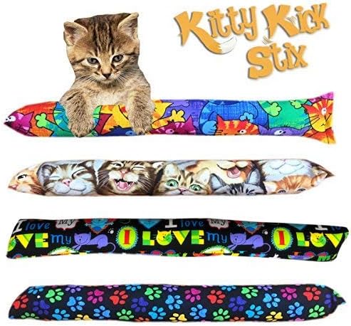 Kitty Kick Stix 15" Catnip Kicker Toy – Set of 2 | Handmade in USA | Interactive Cat & Kitten Toy | Durable Kicker Packed with 100% Potent Catnip for All Breeds (Mystery Choice)-Mewly Pet