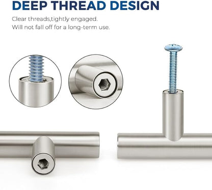 JOY DECOR 10 Pack Cabinet Knobs, Brushed Nickel Cabinet Handles, 2in Kitchen Cabient Knobs, Single Hole Drawer Knobs for Dresser Drawers