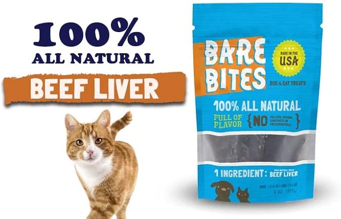 100% All Natural Dehydrated Beef Liver Dog and Cat Treats (6 Ounce Bag) (6 Ounce Bag)-Mewly Pet