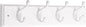 Liberty Hardware 129847 18-Inch Coat and Hat Rail/Rack with 4 Heavy Duty Hooks, White and White
